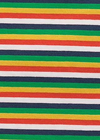 logo stripe 3/4 arm shirt, rainbow tiny stripe, Shirts, Blue