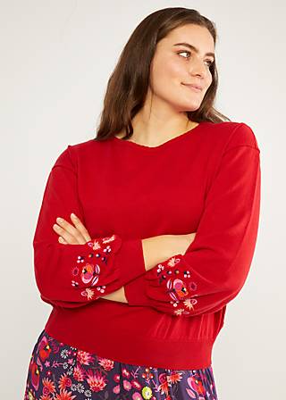 Knitted Jumper Gestricktes Glück , whimsy red, Cardigans & lightweight Jackets, Red
