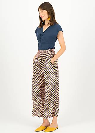 Summer Pants Lady Flatterby Cropped, mosaico grafico, Trousers, Black