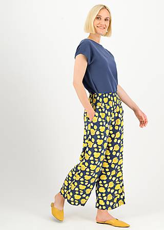 Summer Pants Lady Flatterby Cropped, serra limone, Trousers, Blue