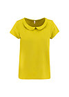 logo woven blouse, sweet yellow, Shirts, Yellow
