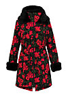 Wintercoat trot the fox, ornate roses, Jackets & Coats, Black