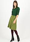 Circle Skirt gar so gern, pied-de-poule green, Skirts, Green
