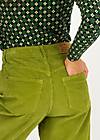Corduroy Pants High Waist Olotte, noble green garden, Trousers, Green