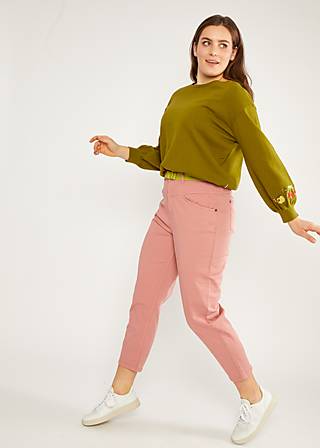 logo high waist pants, old rose, Trousers, Pink