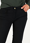 logo mid waist 5-pocket pants, black denim, Trousers, Black
