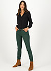 logo mid waist 5-pocket pants, green denim, Trousers, Green