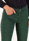 logo mid waist 5-pocket pants, green denim, Hosen, Grün