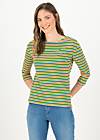 logo stripe 3/4 arm shirt, rainbow tiny stripe, Shirts, Blau
