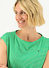 Breton shirt logo stripe top, green tiny stripe, Shirts, Green