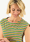 Ringelshirt logo stripe top, rainbow tiny stripe, Shirts, Blau