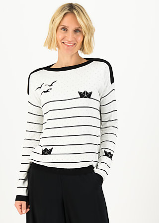 Knitted Jumper sea promenade, white classic, Jumpers & Sweaters, White