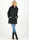 Soft Shell Jacket wild weather long anorak, fox in forest, Jackets & Coats, Black