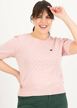 Knitted Jumper Pretty Preppy Crewneck, soft bloom dots, Jumpers & Sweaters, Pink
