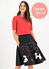 Circle Skirt Queen of Poodles, picknick poodle, Skirts, Black