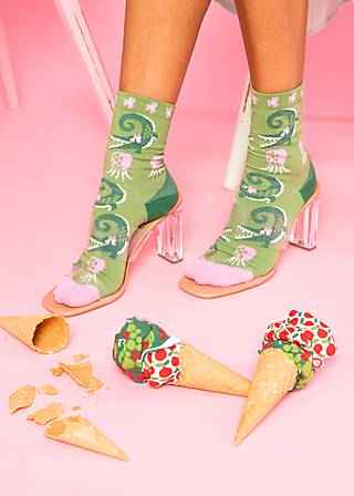 Baumwollsocken Sensational Steps, happy croco, Socken, Grün