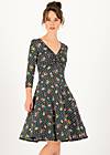 Summer Dress hot knot  3/4 arm, grid of flowers, Dresses, Black