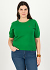 Knitted Jumper logo pully roundneck 1/2 arm, green patina, Cardigans & lightweight Jackets, Green