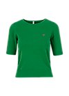 Strickpullover logo pully roundneck 1/2 arm, green patina, Cardigans & leichte Jacken, Grün