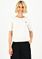 Knitted Jumper logo pully roundneck 1/2 arm, pearly white, Cardigans & lightweight Jackets, White