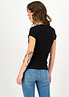 T-Shirt logo shortsleeve feminin, basic black, Shirts, Schwarz