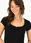 T-Shirt logo shortsleeve feminin, basic black, Shirts, Black