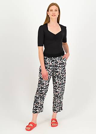Summer Pants Flatterby Oval, modern flowerbomb, Trousers, White