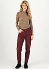 Low Rise Trousers mid waist slim 5-pocket, burgundy wine, Trousers, Red