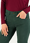 Low Rise Trousers mid waist slim 5-pocket, forest green , Trousers, Green