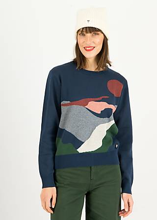 Knitted Jumper Cosy Storyteller, escape into the mountains, Cardigans & lightweight Jackets, Blue
