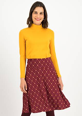 Jersey Skirt Daily Poetry, flower power millefleurs, Skirts, Red