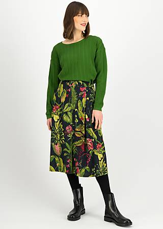 Midi Skirt Flowtime, botanical bohemians, Skirts, Black