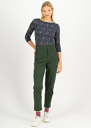 Trousers High Waist Mom, leafy green , Trousers, Green