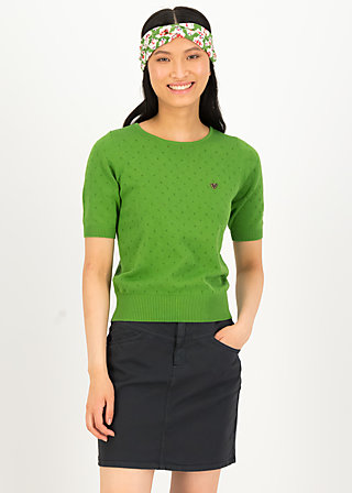 Knitted Jumper Pretty Preppy Crewneck, juicy grass dots, Jumpers & Sweaters, Green
