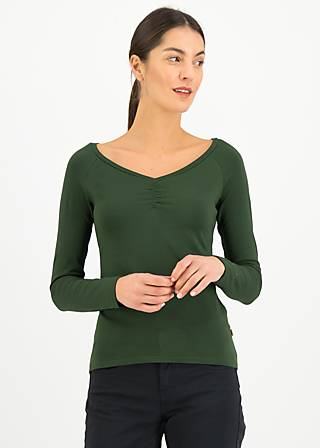 Longsleeve Savoir Vivre, dark wood green, Shirts, Green