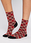 Cotton Socks sensational steps, classic checky, Socks, Red