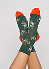 Cotton Socks sensational steps, flower feet, Socks, Green