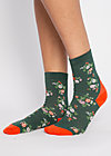Cotton Socks sensational steps, flower feet, Socks, Green