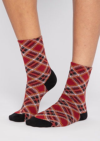 Cotton Socks sensational steps, classic checky, Socks, Red