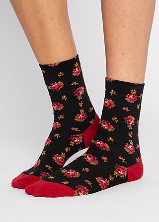 Cotton Socks sensational steps, russian rose, Socks, Black