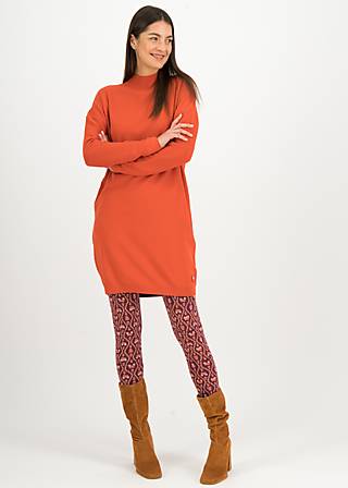 Knitted Dress Straight and Easy Braided, autumn orange, Dresses, Orange