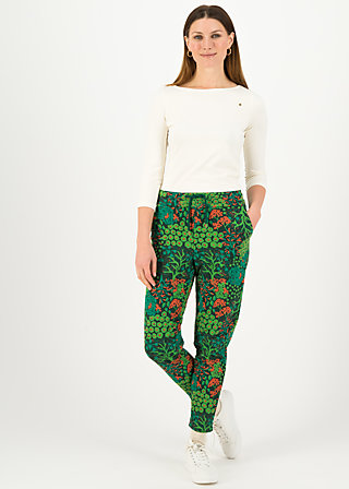 Jogging Pants casual everyday, herbal garden, Trousers, Green