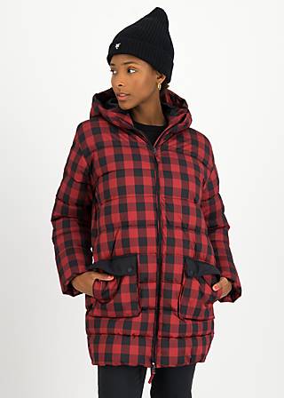 Winter jacket Cloud Stepper long, have a fable check, Jackets & Coats, Red