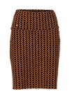 Pencil Skirt straight pencil, brown zig zag, Skirts, Brown