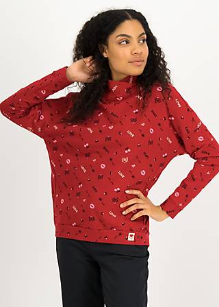 Sweatshirt Boxy Sweater, happy heart happy soul, Jumpers & Sweaters, Red