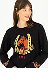 Strickpullover cosy storyteller, horsey horse, Pullover & Sweatshirts, Schwarz