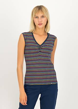 Sleeveless Top Let Love Rule, colorful love stripe, Shirts, Blue