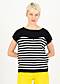 Knitted Top New Wave Pinup, inky black stripe, Shirts, Black