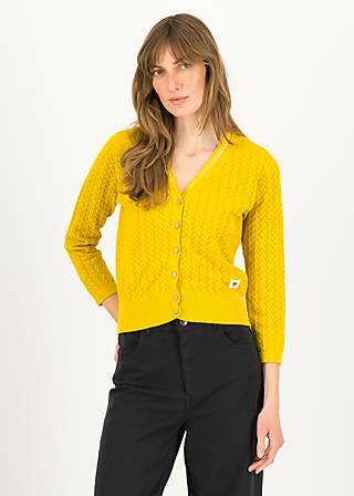 Cardigan Sweet Petite, yellow pigtail knit, Cardigans & leichte Jacken, Gelb