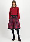Pleated Skirt Story of Tailoring, enchanted trucker check, Skirts, Red